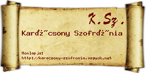 Karácsony Szofrónia névjegykártya